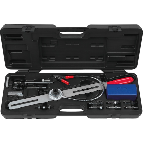 Dual-mass flywheel test tool with angle dial and dial gauge - Clutch (motor vehicles, other)