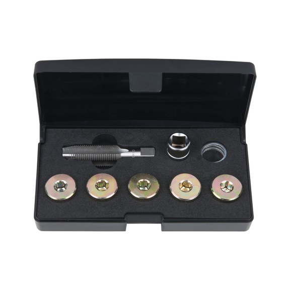 KS TOOLS Oil drain plug thread repair kit, 12-piece M17 x 1.5 - Special automotive tools Thread repair