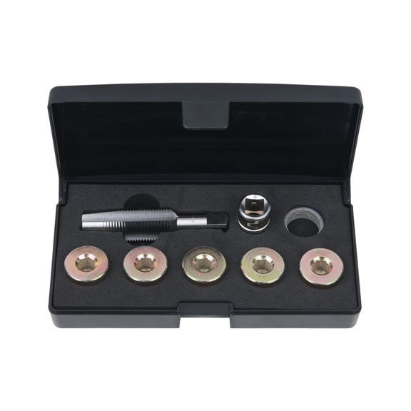 KS TOOLS Oil drain plug thread repair kit, 12 pieces M18 x 1.5 - Special automotive tools Thread repair
