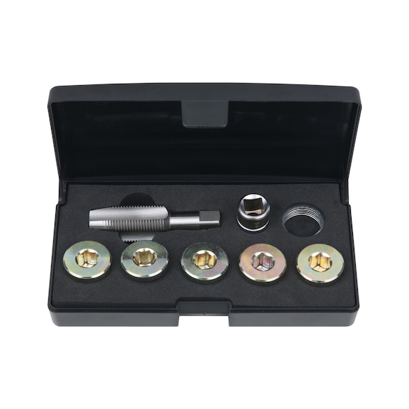 Oil drain plug thread repair kit, 12-piece M20 x 1.5 - Special automotive tools Thread repair
