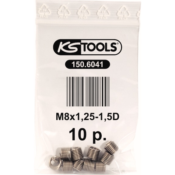 Thread insert M8x1.25, 10.8 mm, pack of 10 - Threaded insert