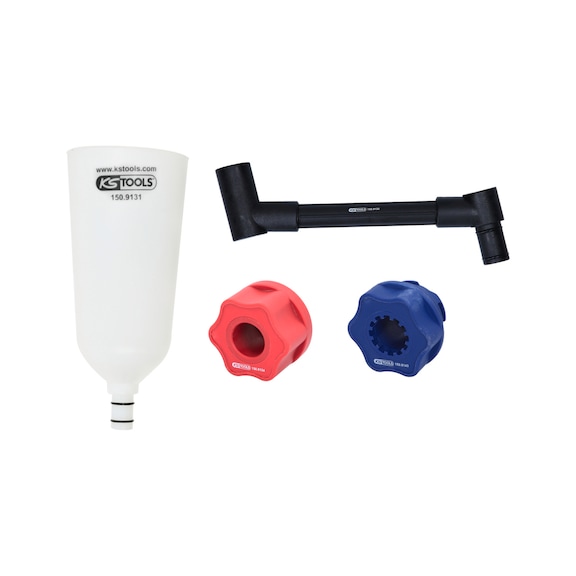 Oil filler funnel set with rotating angle arm for VAG, 4-piece - Lubrication device (oil, parts)