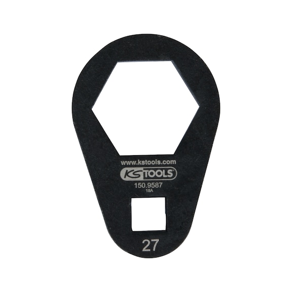 3/8 inch socket ring spanner, extra flat, 27 mm - Socket ring spanner