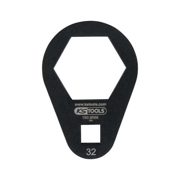 3/8 inch socket ring spanner, extra flat, 32 mm - Socket ring spanner