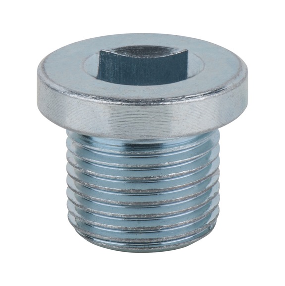 Oil drain plug, internal square 8 mm, M18x1.5x16 mm, pack of 25 - Oil drain plugs