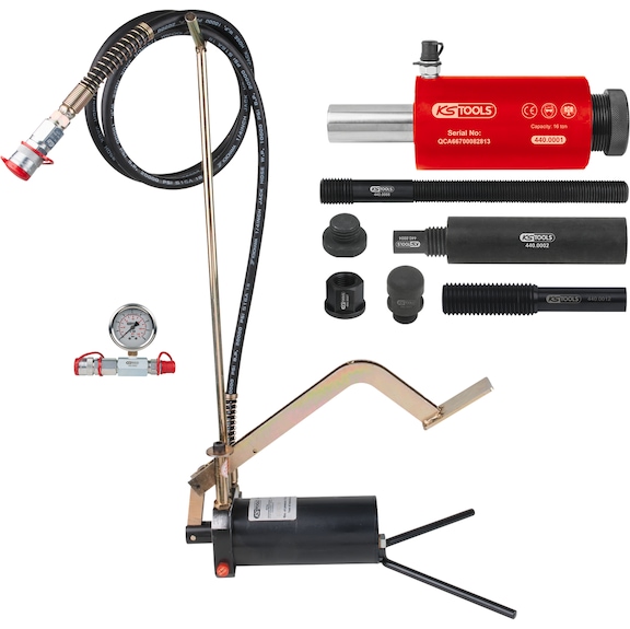 Hydraulic unit 16 t, with hydraulic pump and pressure gauge, 15-piece - Motor vehicle (parts, other)