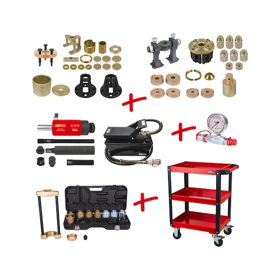 KS TOOLS Universal Radlagermontage und Demontage-Satz mit Servicewagen, 110-teilig - Transportger&auml;t (Werkstatt, Zubeh&ouml;r, Sonstiges)