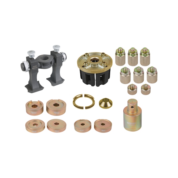 Universal tool set for compact wheel bearing removal/installation, 33 pieces - Multifunctional tool