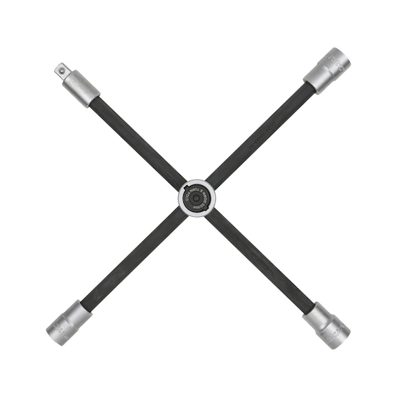 Wheel cross wrench with sliding joint for cars, 1/2 inch x17x19x21mm - Wheel nut wrench