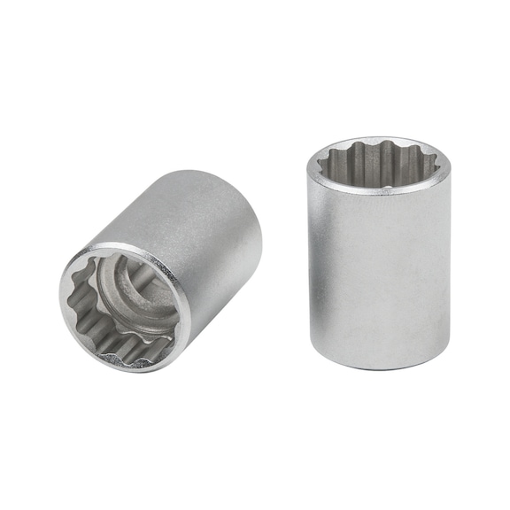 1/2 inch 12-point socket, 16.0 mm short - 1/2 inch 12-point socket