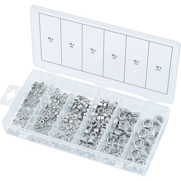 Assortment of STAINLESS STEEL nuts, metric, 300 pieces - Nut (special shape)