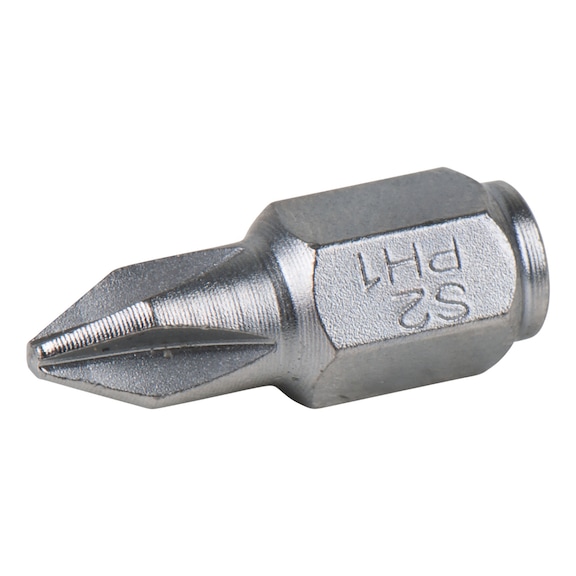 1/4 inch mini bit for Phillips screws PH 1, 18 mm - 1/4 inch mini bit for cross-slotted screws