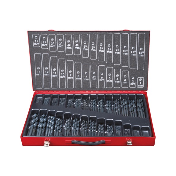 HSS-R twist drill set, 230 pieces, 1-13 mm - HSS-R twist drill set