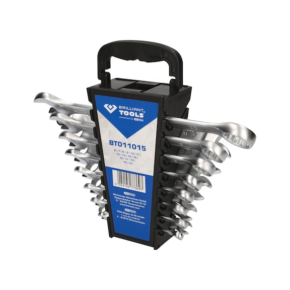 Combination wrench set, 15-piece - Combination spanner set