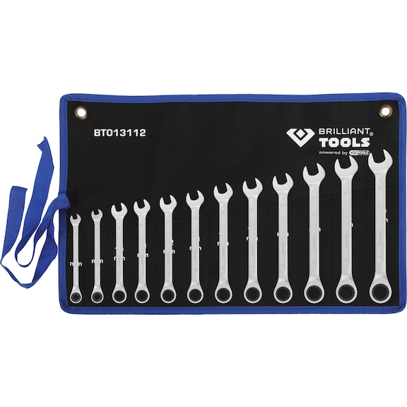 Ratchet ring spanner set, 12-piece, 8 - 19 mm - Ratchet ring spanner set