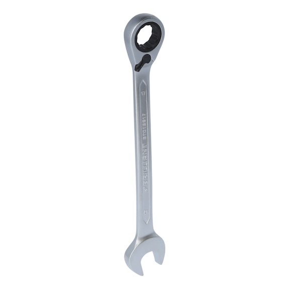 KS TOOLS Ratchet ring spanner, reversible, 17 mm - Reversible ratchet ring spanner