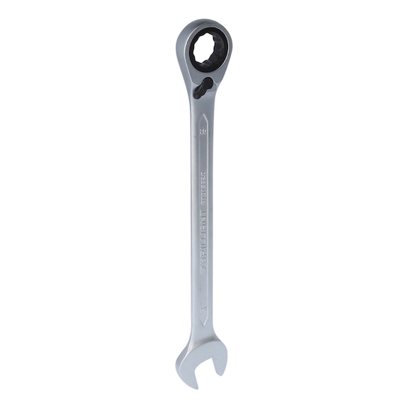 Ratchet ring spanner, reversible, 20 mm - Reversible ratchet ring spanner