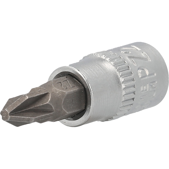 1/4 inch PZ cross-head socket bit, PZ2 - Phillips (Philips recess) and Pozidriv (PZ) bits