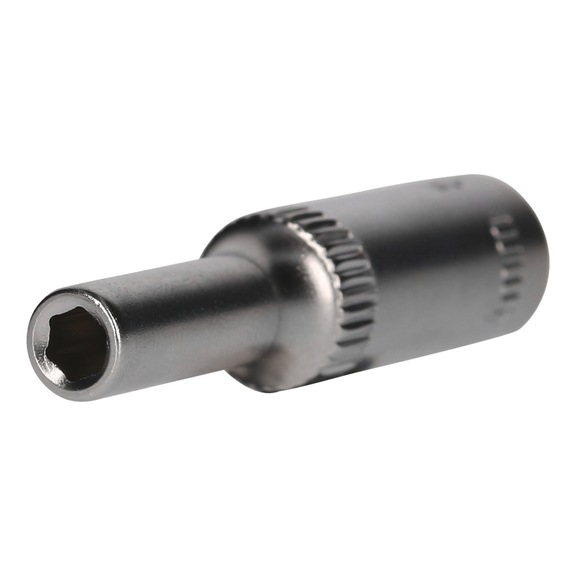 1/4 inch hex socket, long version, 4 mm - 1/4 inch hex socket