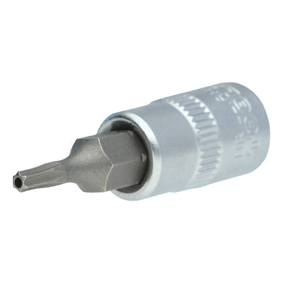 KS TOOLS 1/4 Zoll TX-Bit-Stecknuss, mit Stirnlochbohrung, TB9 - 1/4 Zoll TX-Bits
