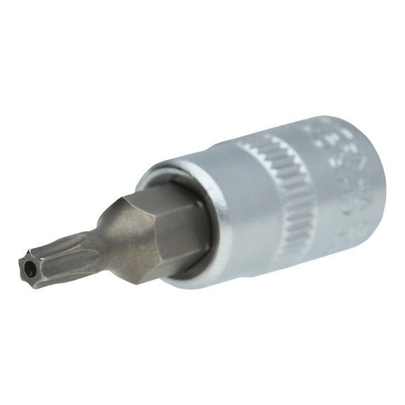 KS TOOLS 1/4 inch TX socket bit, with end hole, TB15 - 1/4 inch TX bits
