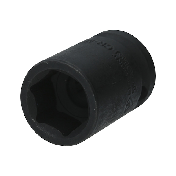 1/2 inch hex power socket 17 mm, short - 1/2 inch power bit socket