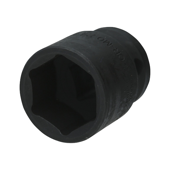 1/2 inch hex power socket 24 mm, short - 1/2 inch power bit socket