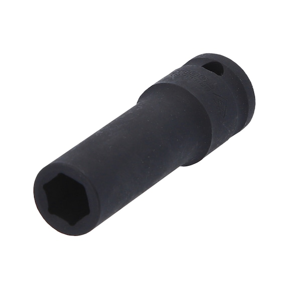 1/2 inch hex power socket, 12 mm, long - 1/2 inch power bit socket
