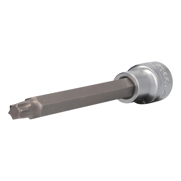 1/2 inch TX socket, 140 mm long, T45 - 1/2 inch TX bits
