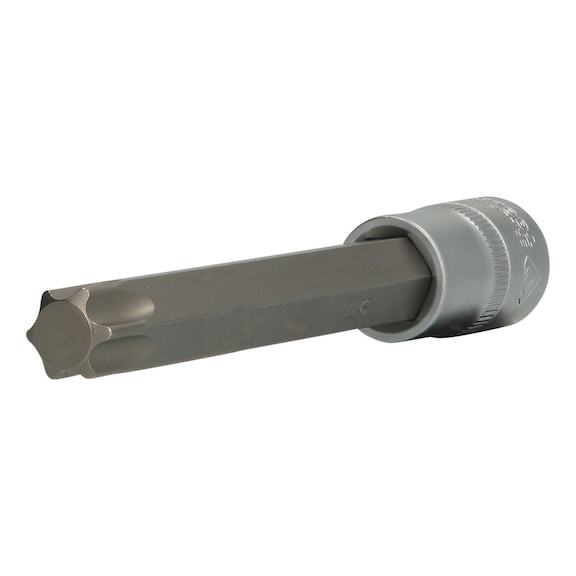 1/2 inch TX socket, 140 mm long, T70 - 1/2 inch TX bits