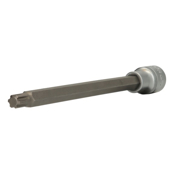 1/2 inch RIBE socket, 200 mm long, M9 - 1/2 inch RIBE bit socket