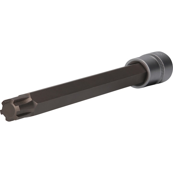 KS TOOLS 1/2 inch RIBE socket, 200 mm long, M14 - 1/2 inch RIBE bit socket