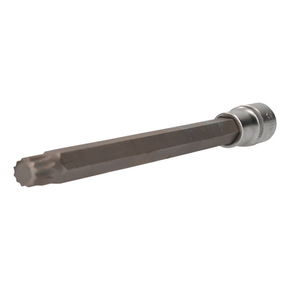 1/2 inch multi-tooth socket, 200 mm long, M12 - 1/2 inch multi-tooth bit socket