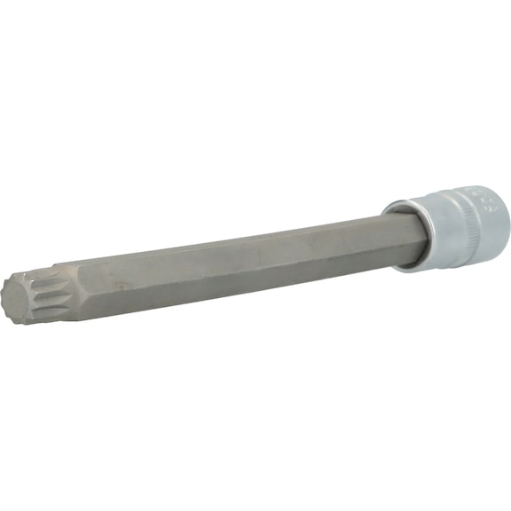1/2 inch multi-tooth socket, 200 mm long, M14 - 1/2 inch multi-tooth bit socket