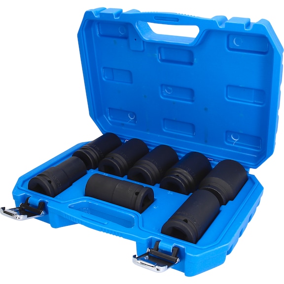 3/4 inch power socket set, hexagonal, 8-piece, long, 24 - 36 mm - 3/4 inch heavy-duty socket, twelve-point