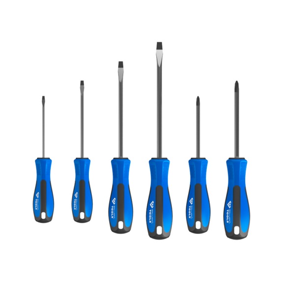Screwdriver set, 6-piece, slotted, PH Phillips - Screwdriver set