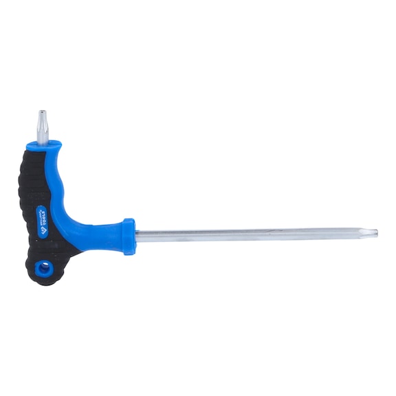 T-handle TX with front hole angle pin wrench T25 x 150 mm - T-handle Torx with front hole drilled angle pin wrench