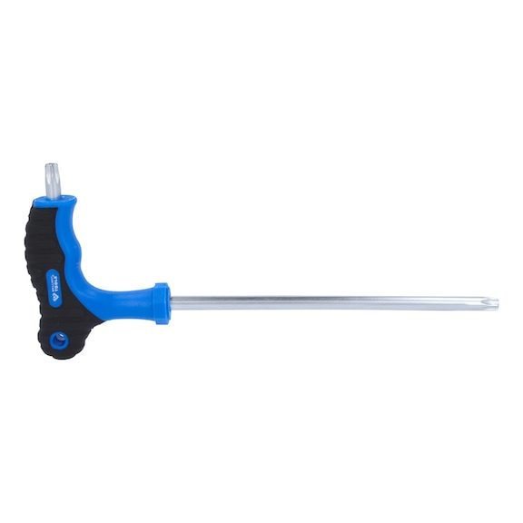 T-handle TX with front hole drilling angle pin wrench T45 x 200 mm - T-handle Torx with front hole drilled angle pin wrench
