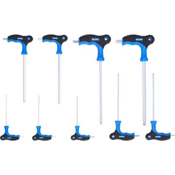 KS TOOLS T-handle ball-end hexagon socket angle pin wrench set, 9-piece - Socket wrench (set)