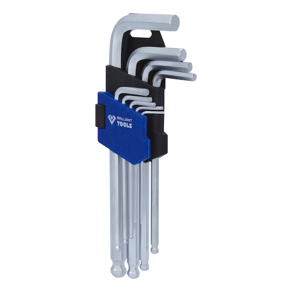 Angle pin wrench set, 9-piece, hexagon socket profile, short - Angle pin wrench set