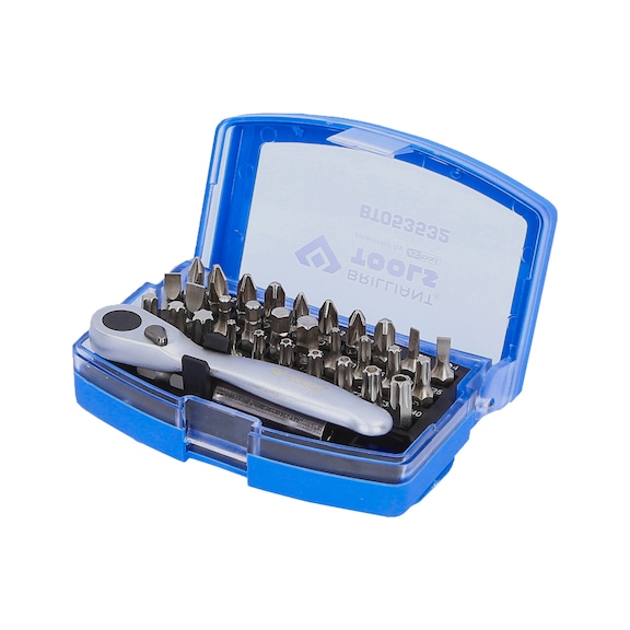 Bit set with bit reversible ratchet, 32 pieces - Bit set