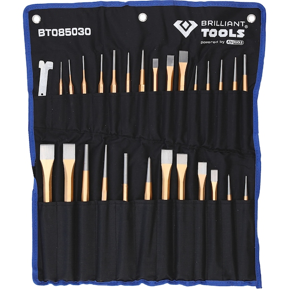 Chisel and punch set, 28 pieces - Additional grains, drivers, striking irons