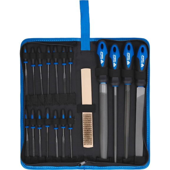 KS TOOLS File set with file brush, 19 pieces - File set