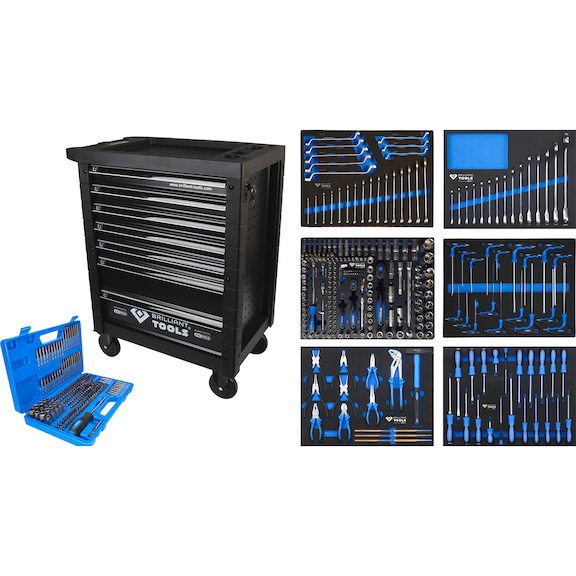 Workshop trolley with 7 drawers and 473 tools - BRILLIANT TOOLS Tool trolley