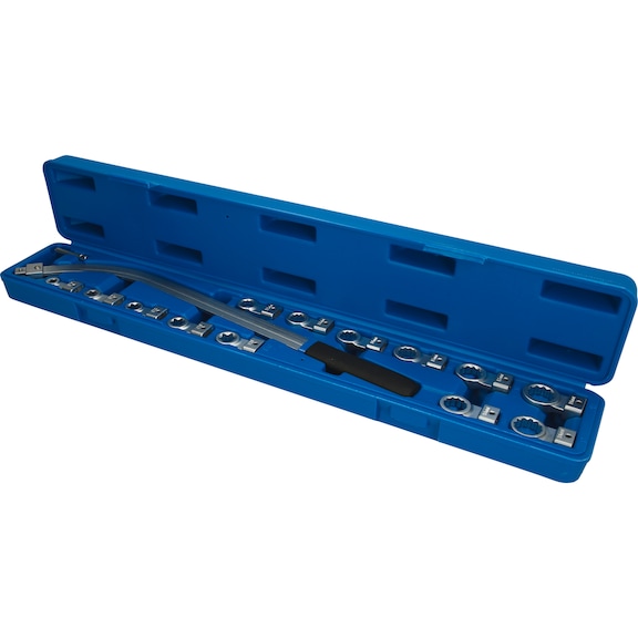 V-belt and tensioner pulley wrench set, 15 pieces - Special tools for motor vehicles