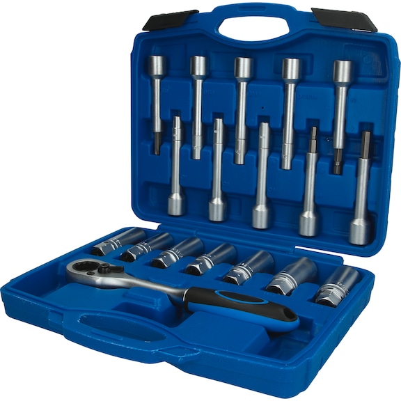 Shock absorber tool set, 18-piece - Shock absorbers (motor vehicles, chassis damping)