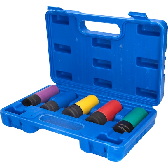 1/2 inch aluminium rim power socket set, 5 pieces - 1/2 inch aluminium rim power socket