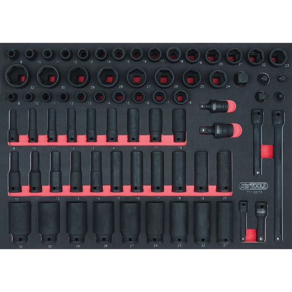 3/8 inch, 1/2 inch SCS power socket wrench set, 73 pieces in 1/1 system insert - Other socket wrenches