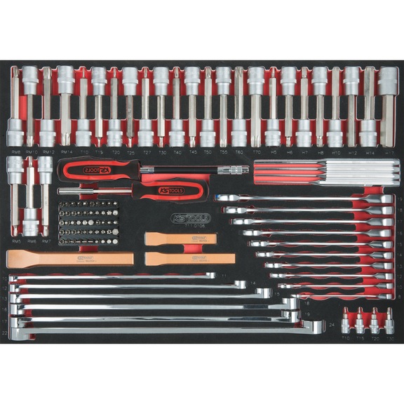 Chisel, spanner and bit socket set, 106-piece, 1/1 system insert - Other socket wrenches