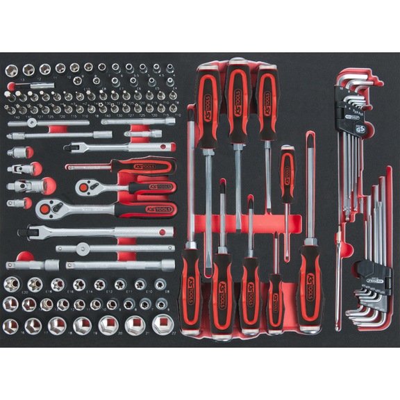 1/4 inch, 3/8 inch SCS socket wrench set, 118-piece in 1/1 system insert - Socket wrench (set)